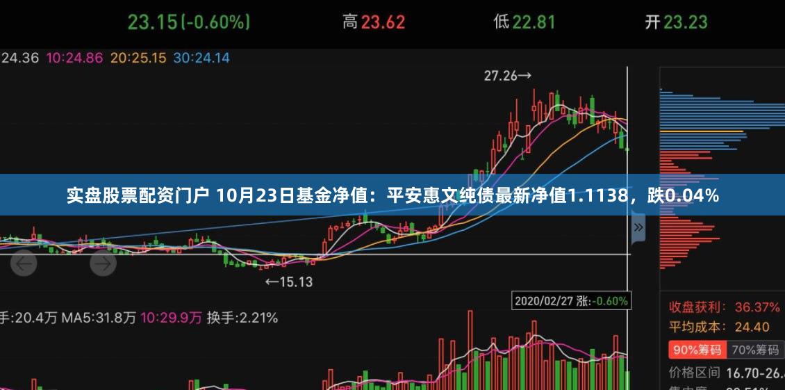 实盘股票配资门户 10月23日基金净值：平安惠文纯债最新净值1.1138，跌0.04%